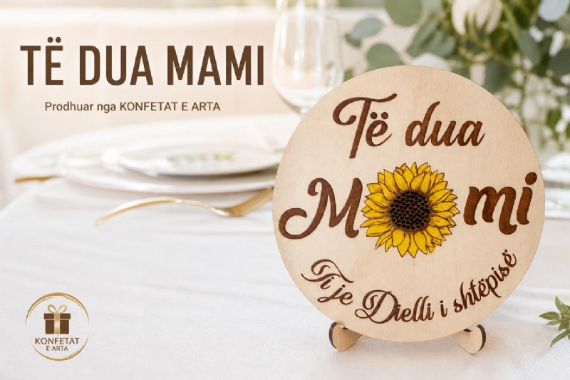 punim druri i personalizuar me shkrimin mami te dua